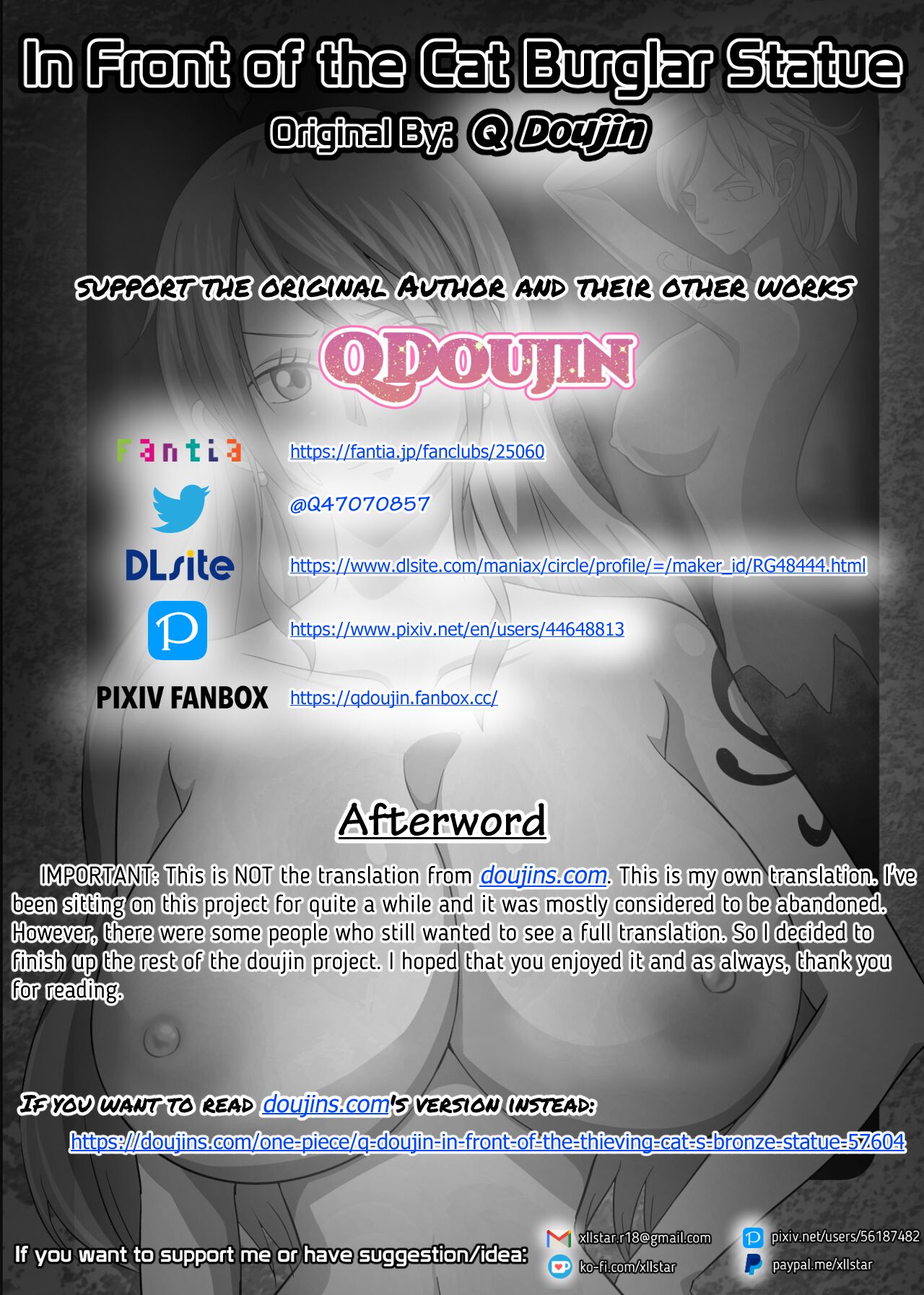 In Front of the Cat Burglar Statue – Q Doujin